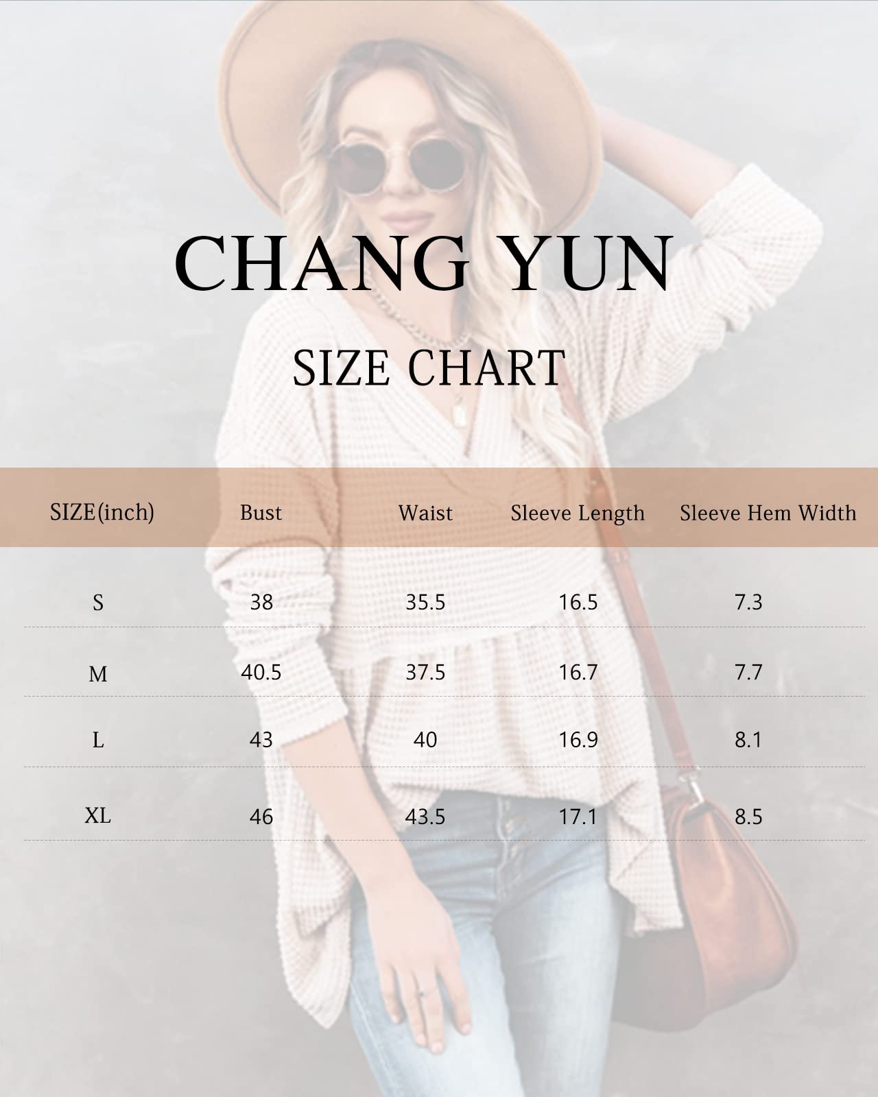 Women's V-Neck Waffle Knit Tunic Top - Long Sleeve Peplum Pullover Sweater | Casual Flowy Babydoll Swing Shirt for Everyday Wear, Office & Date Night Outfits