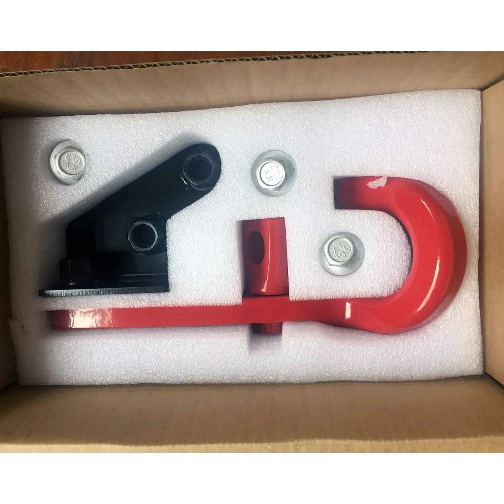 2007-2017 Jeep Wrangler JK Red Bumper Tow Hooks & Shackle Mounts (1 Pack) - Off-Road Recovery & Towing Accessories for 4x4 Adventures