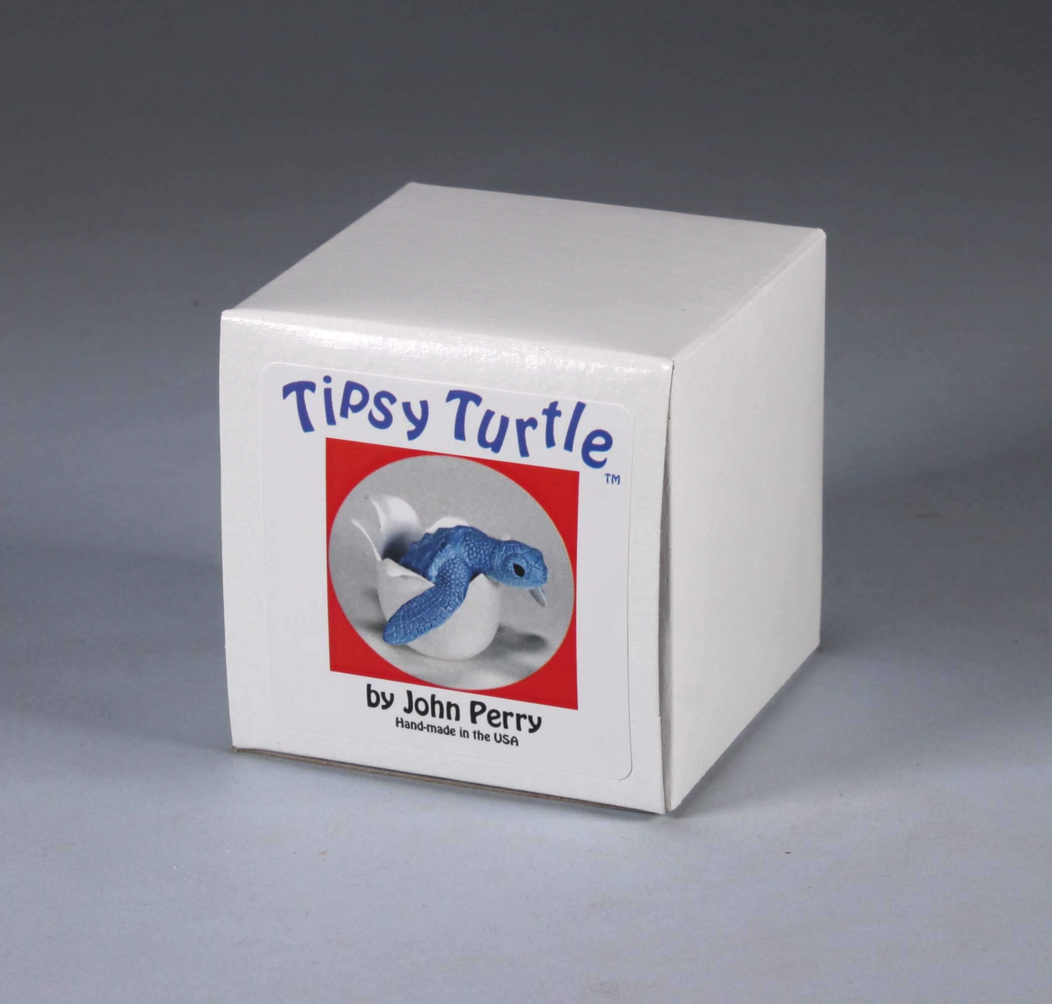 John Perry's Blue Mobile Rocking Sculpture - Tipsy Turtle Hatching from Egg | Unique Home Decor & Garden Art | Perfect for Living Room, Office Desk & Outdoor Spaces
