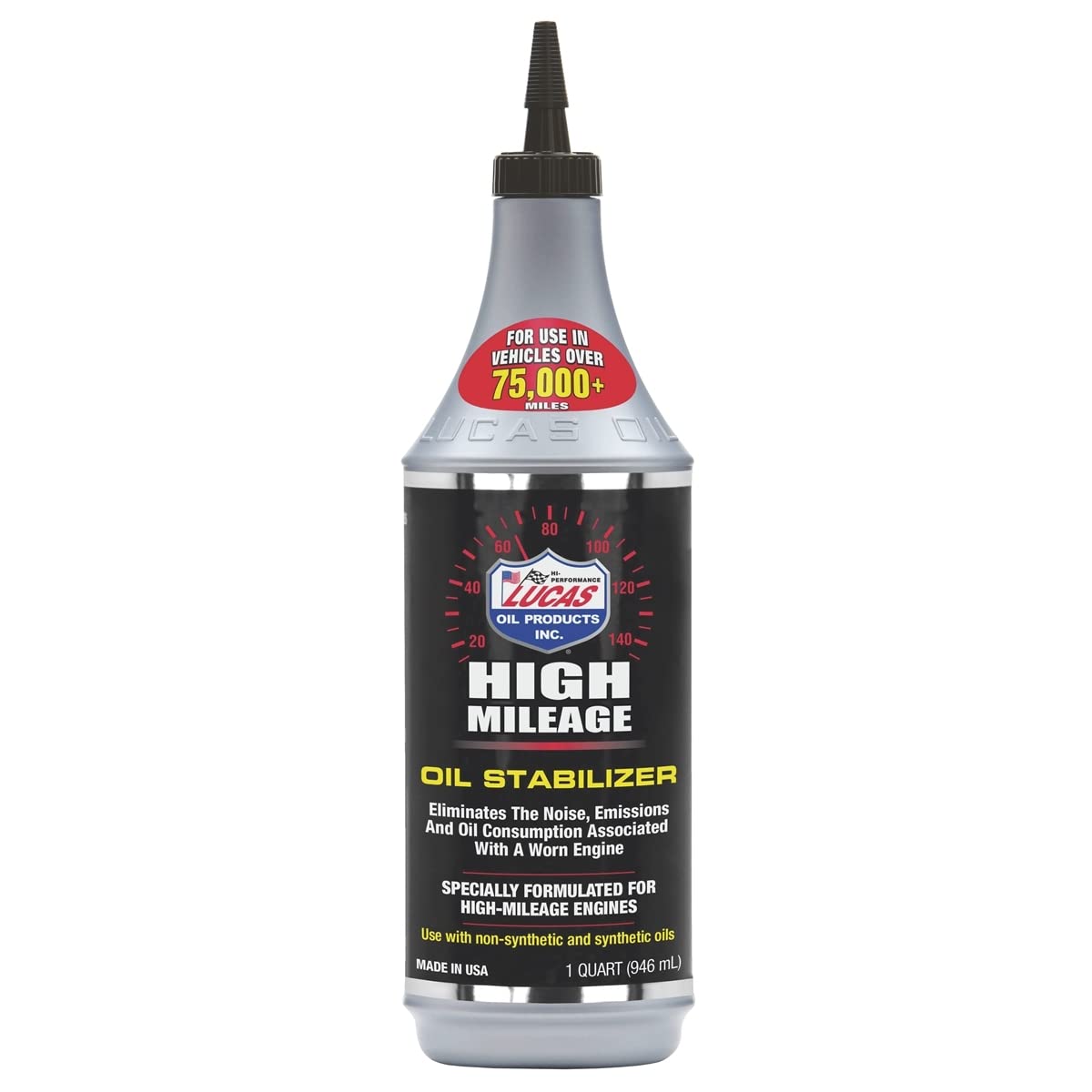 Lucas Oil 10118 High Mileage Oil Stabilizer - 1 Quart | Engine Protection for Older Vehicles | Reduce Oil Consumption & Extend Engine Life | Ideal for Cars, Trucks & SUVs with 75,000+ Miles