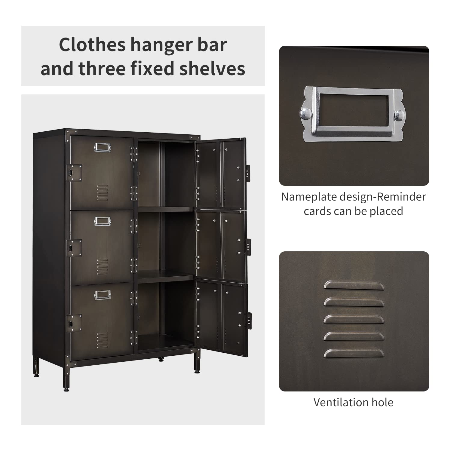 Industrial Steel Locker Cabinet - 47.3