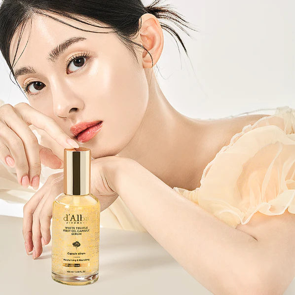d'Alba White Truffle First Oil Capsule Serum 50ml/100ml - Hydrating Anti-Aging Facial Treatment for Dry & Sensitive Skin | Day & Night Skincare Routine