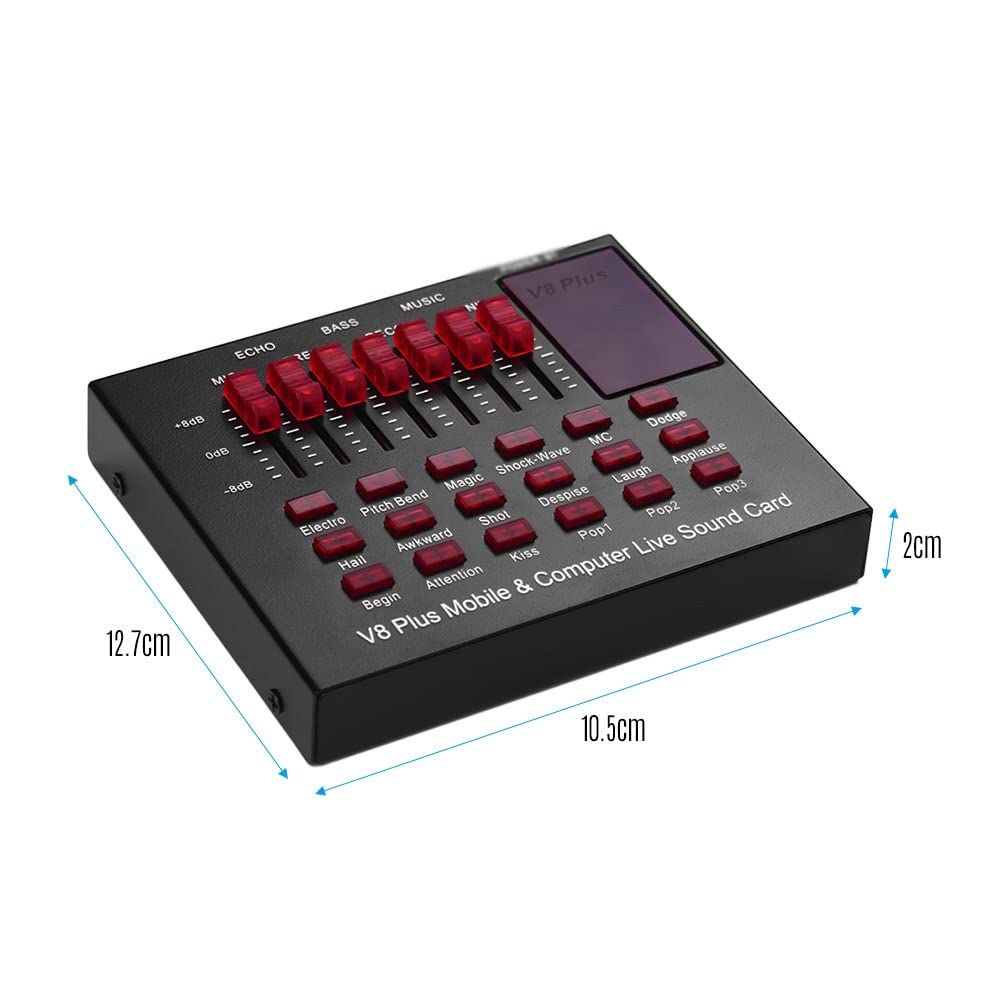 Rechargeable USB Audio Interface with Bluetooth - Live Sound Card for Mobile & Computer, Multiple Sound Effects for Singing & Streaming | Perfect for Karaoke, Podcasting & Gaming