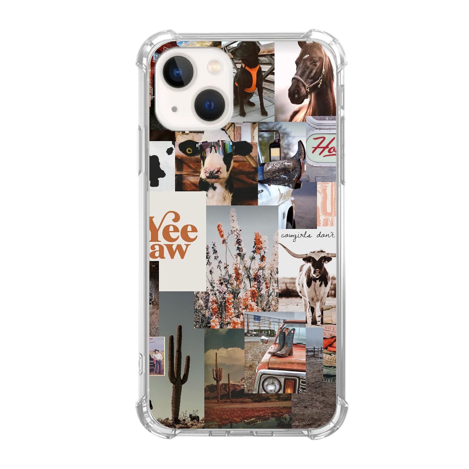 Vintage Cowboy Phone Case Compatible with iPhone 13 - Soft TPU Bumper Cover for Women & Men - Western Style Howdy Design - Perfect for Country Music Fans, Rodeo Events and Western Fashion Lovers