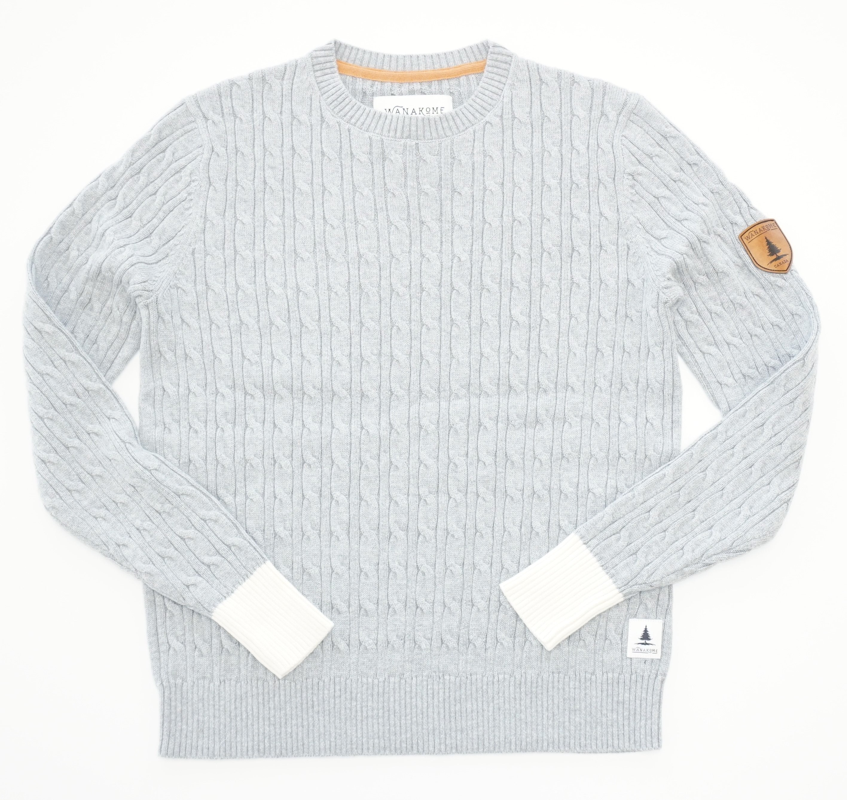 Raven Light Heather Grey Cable Knit Sweater Women's Casual Winter Pullover for Cozy Outfits & Holiday Gatherings
