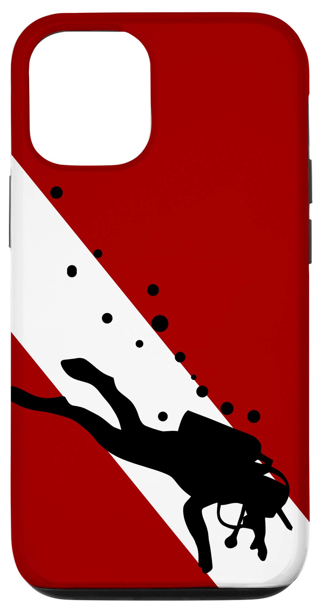 iPhone 12/12 Pro Waterproof Case - Classic Red & White Scuba Diving Phone Cover with Dive Flag Design | Perfect Underwater Protection for Snorkeling, Beach & Pool Activities