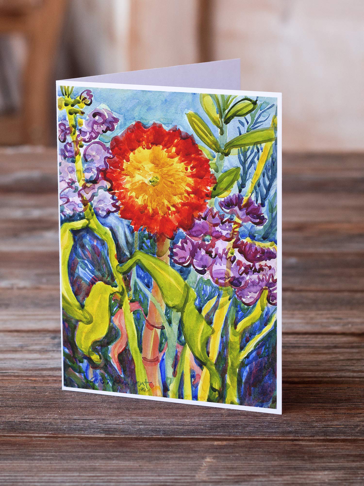 Sunflower Greeting Cards and Envelopes Pack of 8 - Blank A7 Note Cards (5x7) for Birthday, Thank You & Special Occasions - Whimsical Floral Stationery Set by Caroline's Treasures