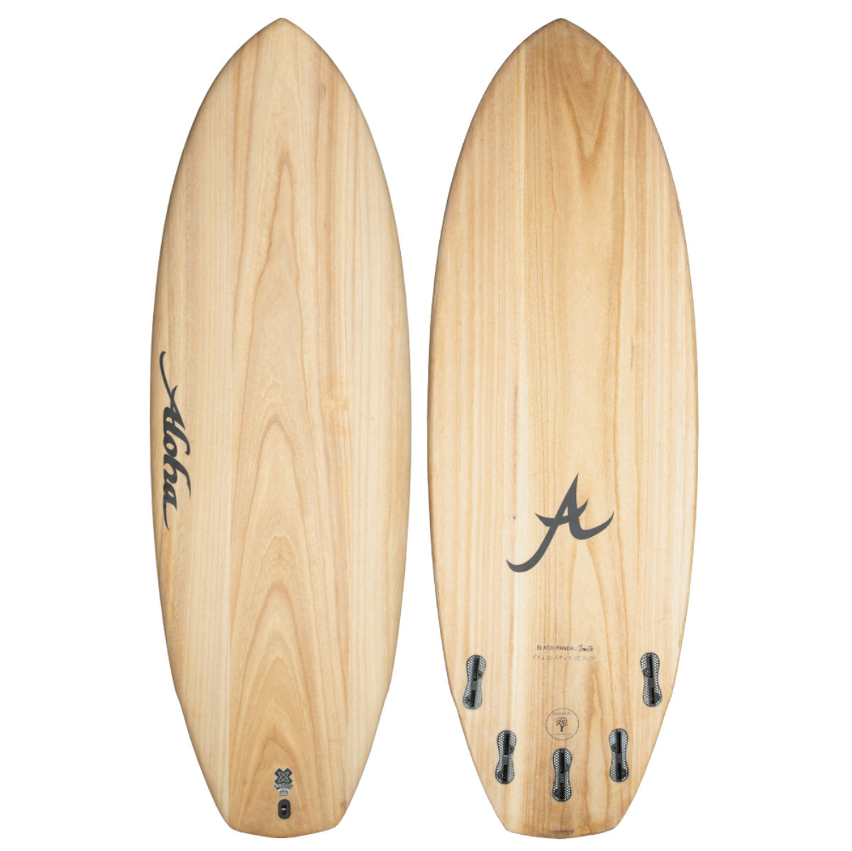 Aloha Black Panda 6'0 Surfboard with Ecoskin Clear FCS2 Fin System - Perfect for Wave Riding & Beach Adventures