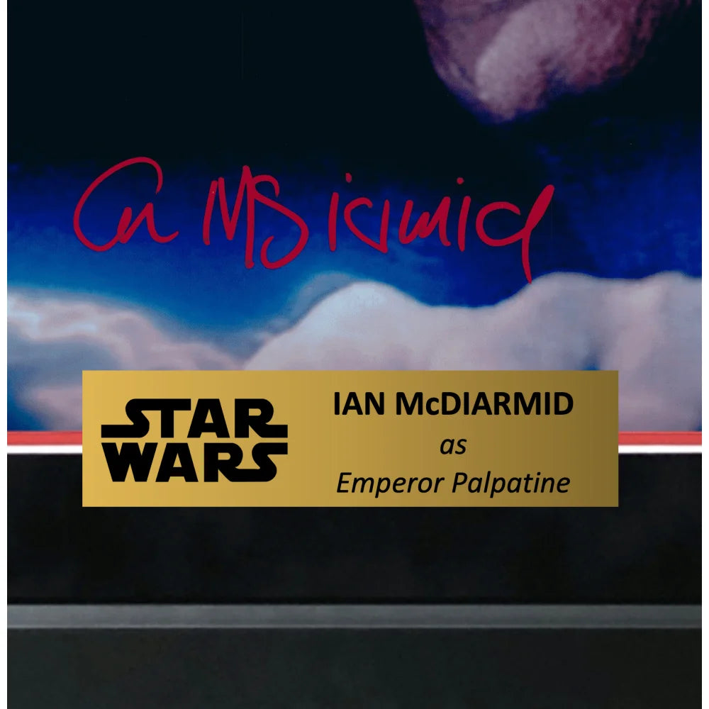 Ian McDiarmid Autographed 16x20 Star Wars Emperor Palpatine Photo - Framed with JSA COA - Perfect for Movie Memorabilia Collections & Star Wars Fan Displays
