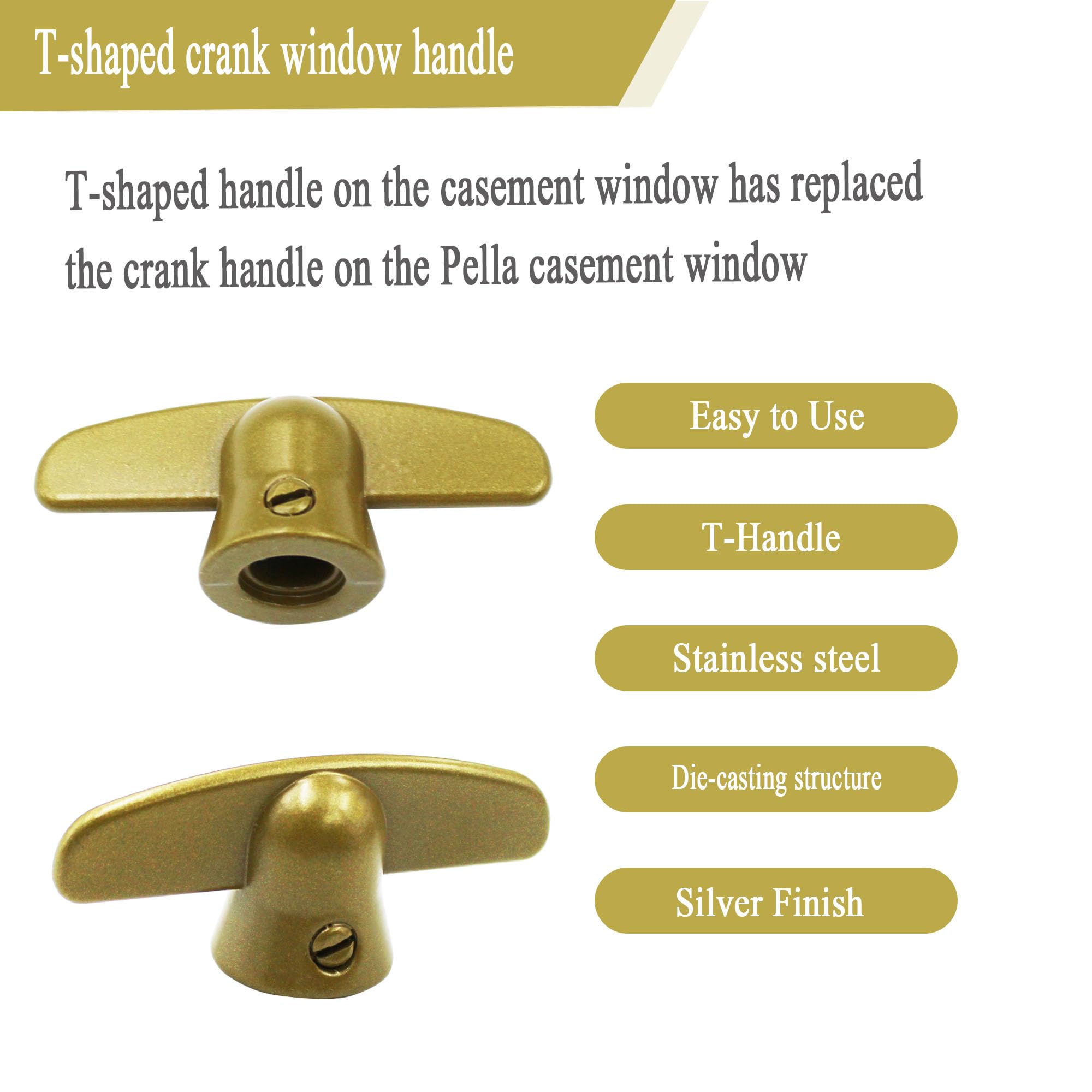 Pella Window T-Crank Handle Replacement - 3/8