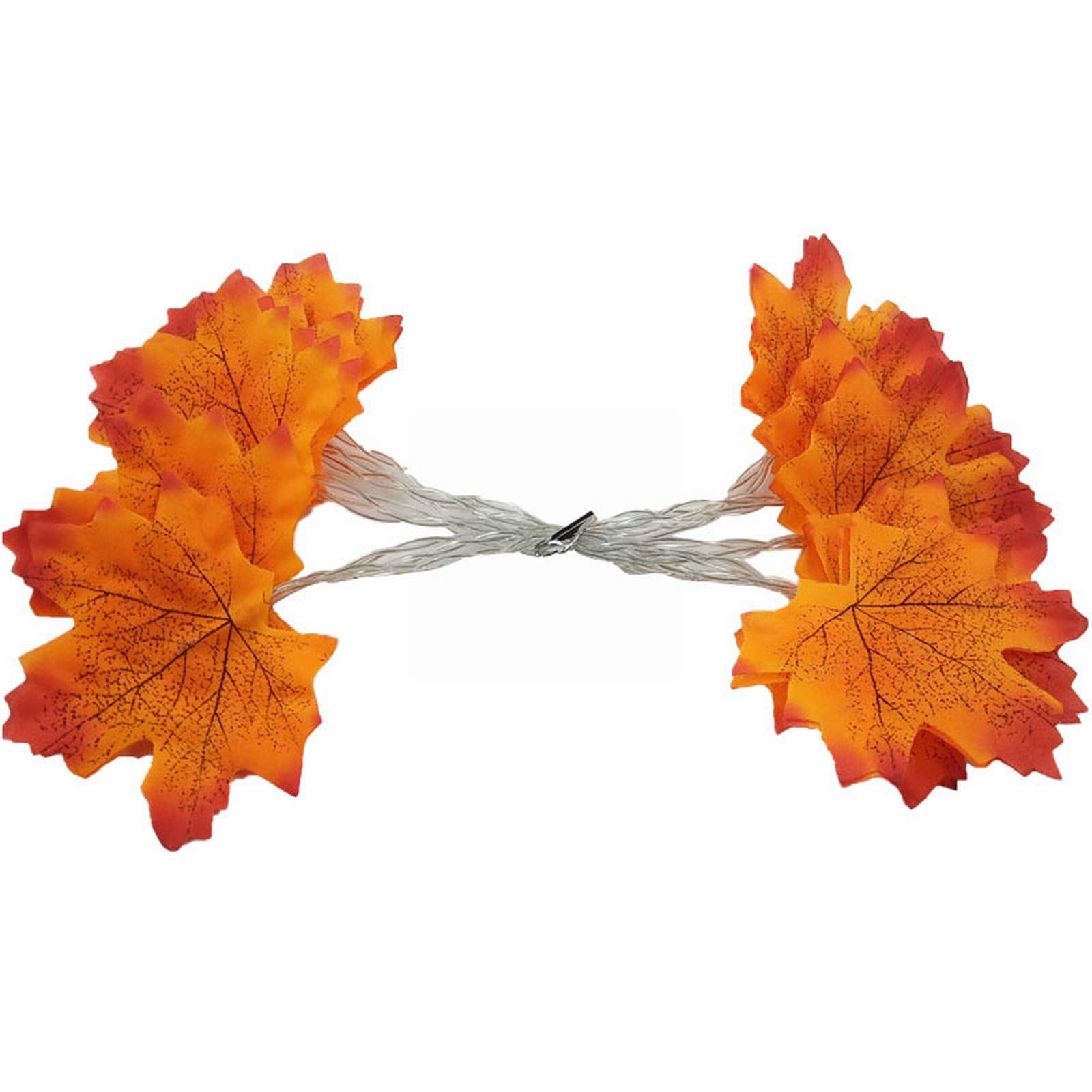 IFOTIME 10M 100 LED Maple Leaf String Lights - Battery Operated Indoor/Outdoor Decorative Lights with 3 Battery Boxes for Thanksgiving, Halloween, Christmas, Bedroom, Garden & Party Decor (Warm White)