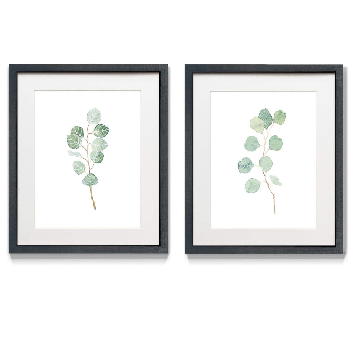 Vintage Floral Framed Wall Art Set of 2 - 16x20 Inches Botanical Flower Prints, Abstract Blooms & Bouquets, Ready to Hang - Perfect for Living Room, Bedroom & Office Decor