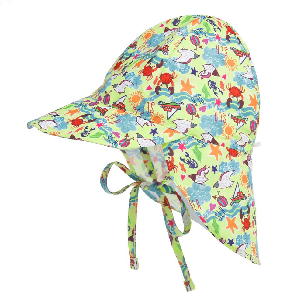 Baby Boys & Girls Sun Hat - Adjustable UPF 50+ Sun Protection Wide Brim Flap Hat for Toddlers - Perfect for Beach, Pool, Outdoor Play & Summer Activities