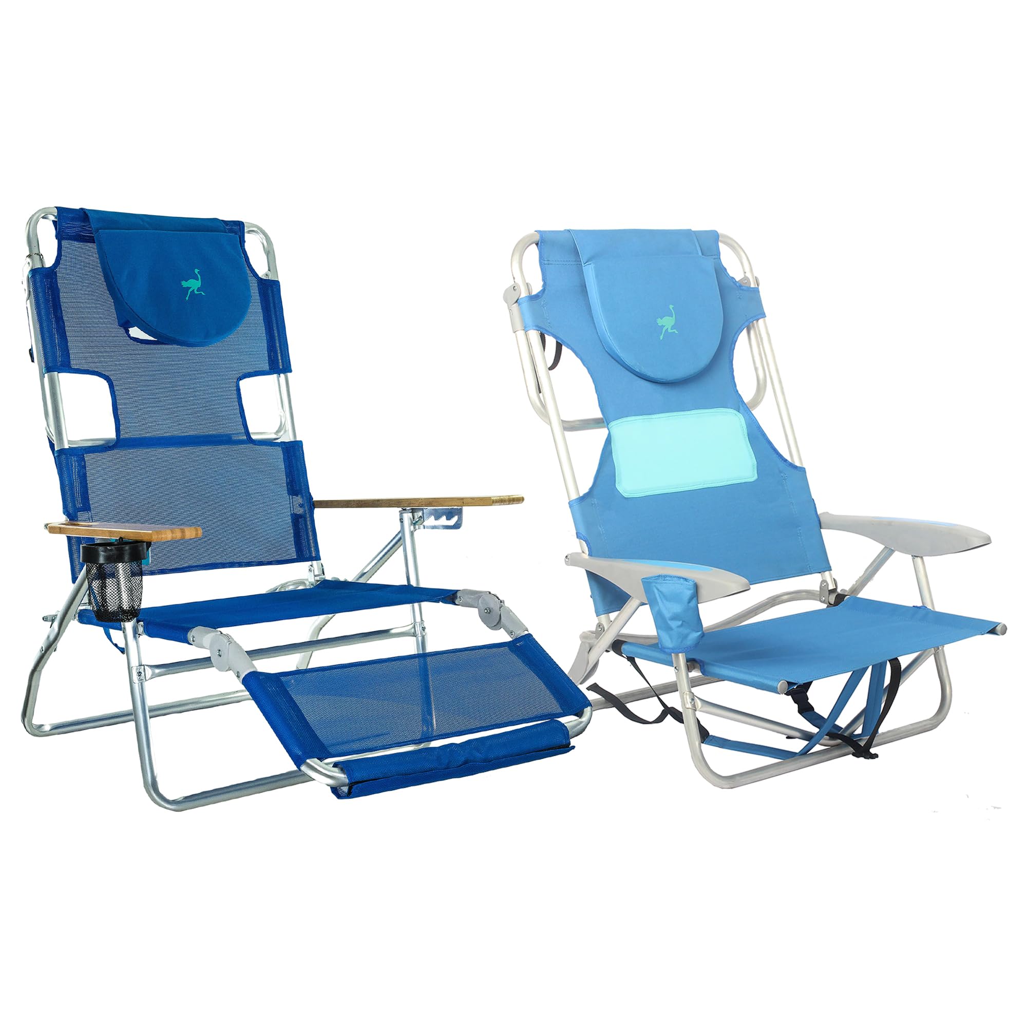 Lightweight Aluminum Frame 5-Position Reclining Beach Chair with Backpack Strap - Portable Outdoor Lounge Chair for Women, Comfortable Back Support - Perfect for Beach, Camping, Picnics & Backyard Relaxation (Blue)