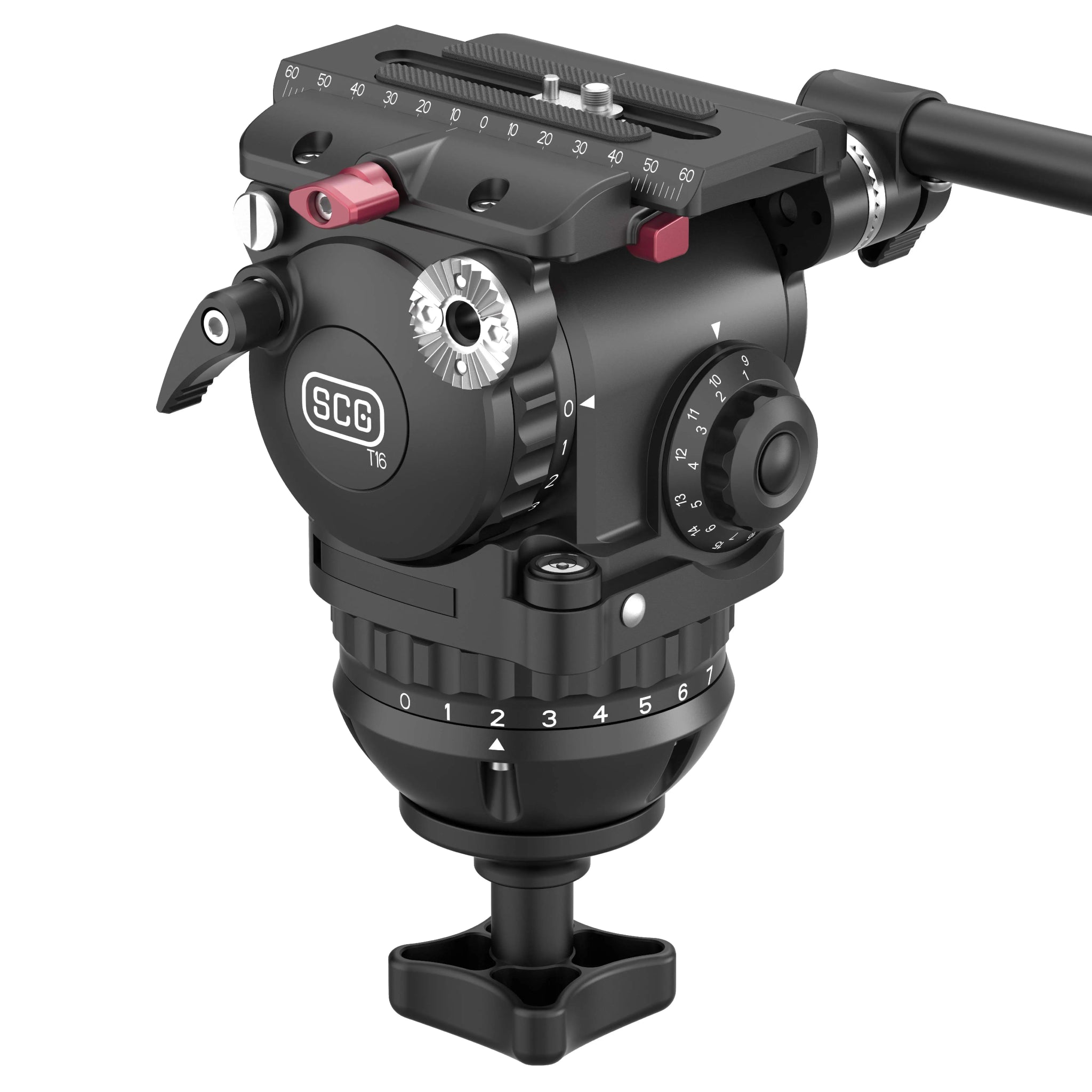 SCG T16 Professional Fluid Head Tripod - Smooth 360° Pan & Tilt for DSLR & Mirrorless Cameras - Perfect for Videography, Live Streaming & Photography