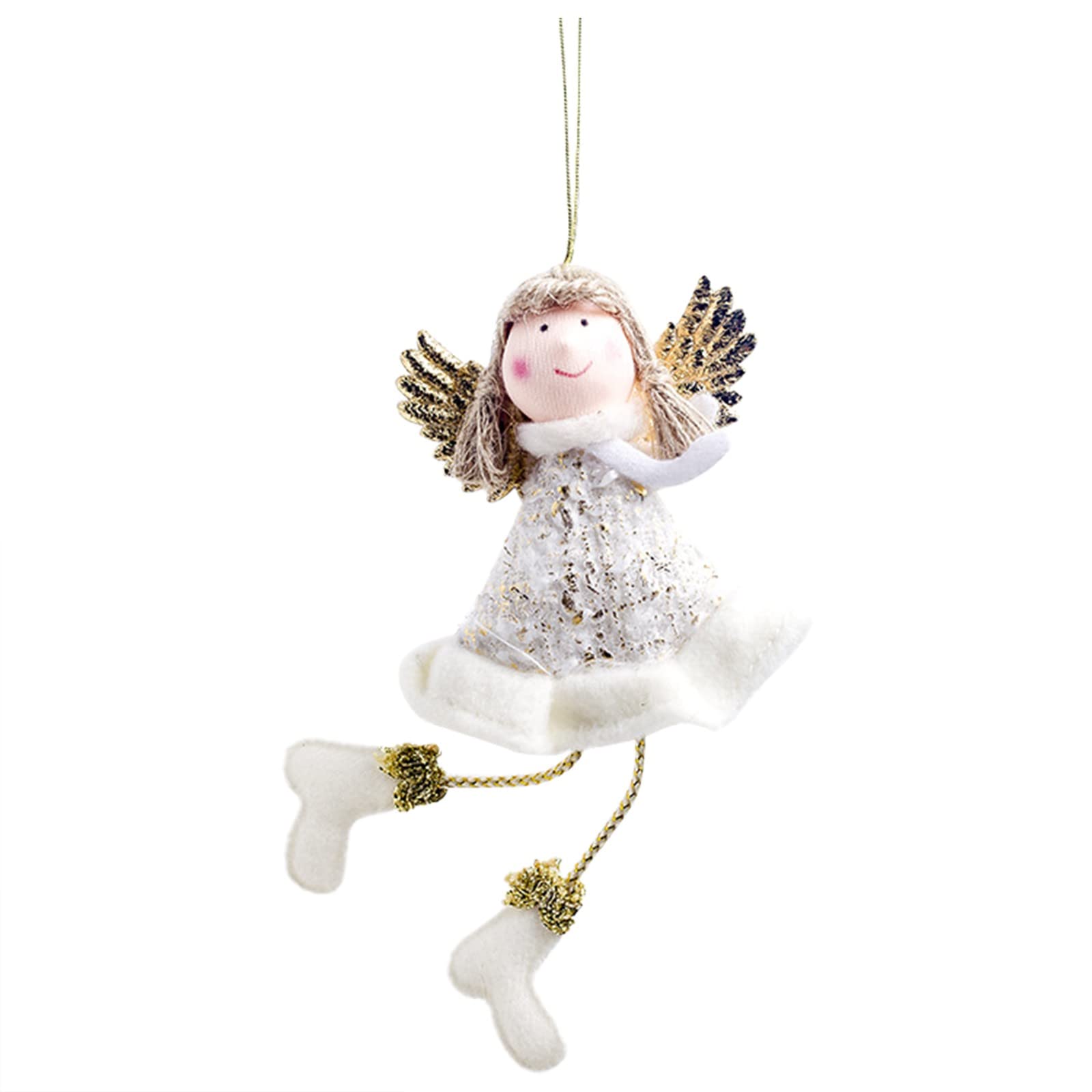 Christmas Angel Doll Ornaments - Hanging Plush Decor for Tree & Home Decorations | Cute Angel Pendant for Holiday Decor, Gift Giving & Festive Celebrations (Size B, One Size)
