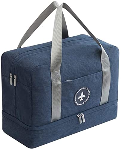 Waterproof Swim Bag for Travel & Gym - Large Capacity Sports Storage Bag with Dry Wet Separation & Shoe Compartment - Ideal for Beach, Pool, Fitness & Outdoor Activities (Blue)