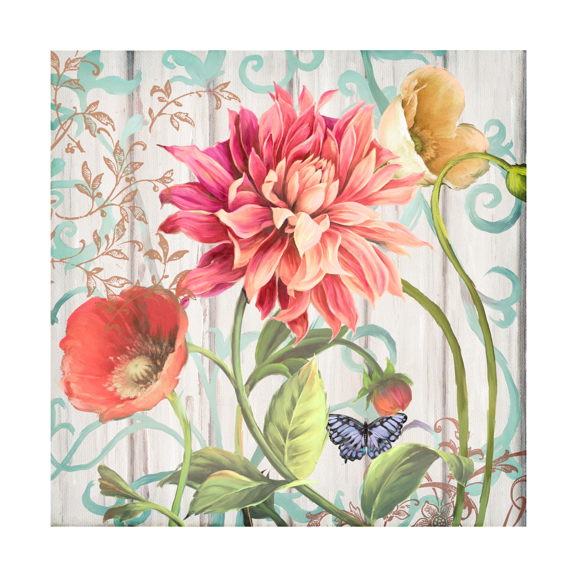 Trademark Fine Art 'Dahlia Refresh' Canvas Wall Art Print - Floral Home Decor for Living Room, Bedroom & Office - Handmade Painting by Art Licensing Studio