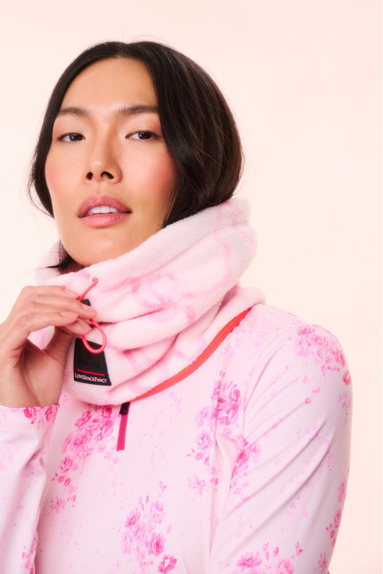 BOGNER FIRE+ICE x LoveShackFancy Arian Neck Gaiter - Winter Scarf for Women, Fashionable Fleece Neck Warmer for Skiing, Snowboarding & Outdoor Activities