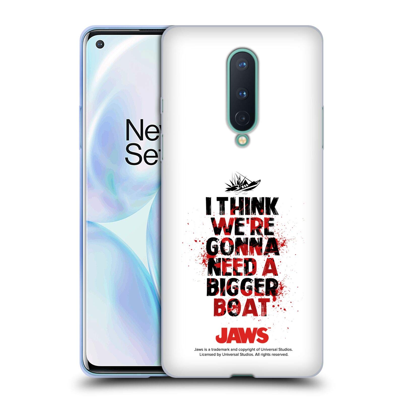 OnePlus 8 5G Jaws Bigger Boat Soft Gel Case - Officially Licensed by Head Case Designs, Durable Protection for Everyday Use and Travel