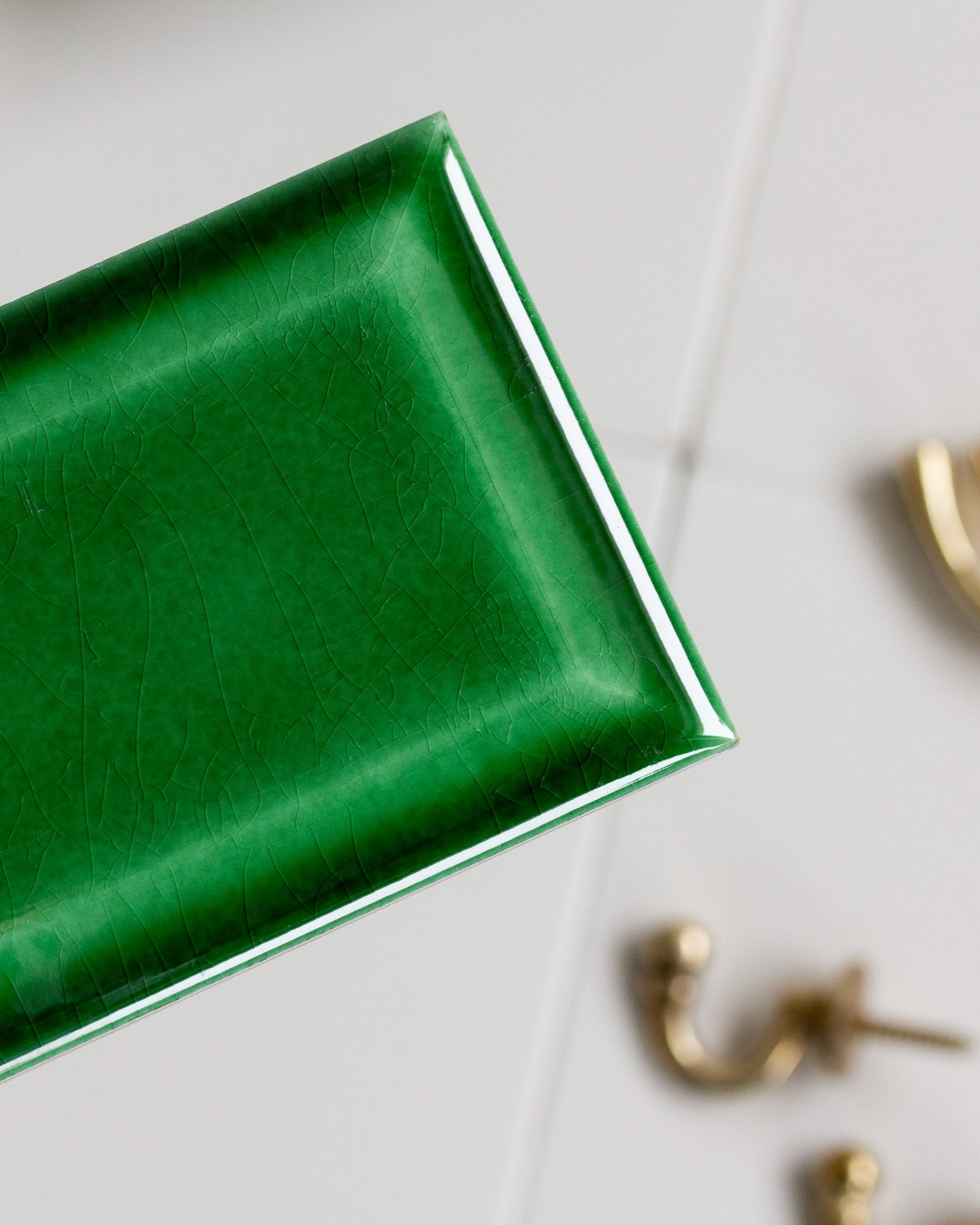 Kakel Victoria Facade Edge Tile 7.5 x 15 cm Bottle Green - Perfect for Kitchen Backsplash & Bathroom Wall Decor
