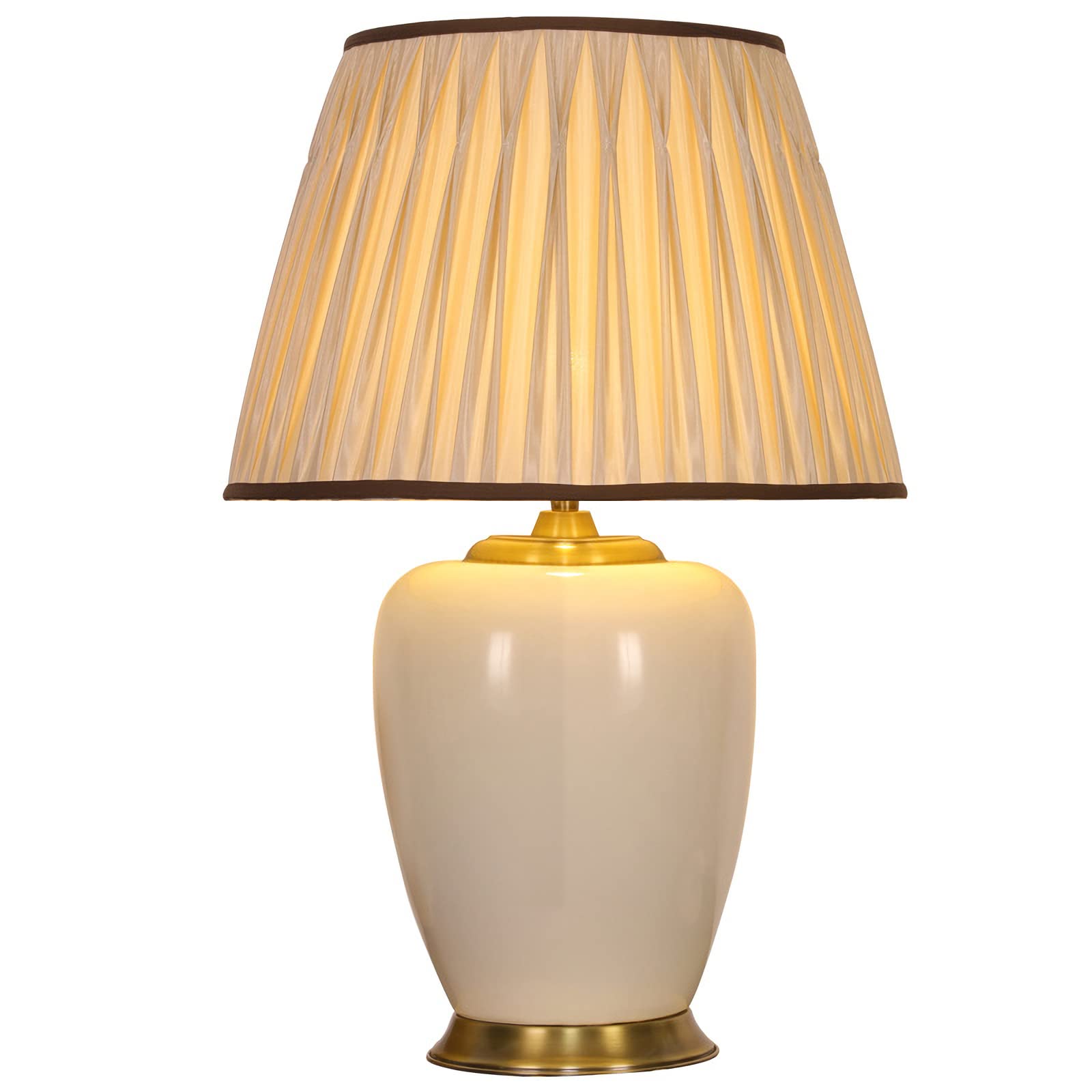 Modern White Ceramic Table Lamp - 17.7