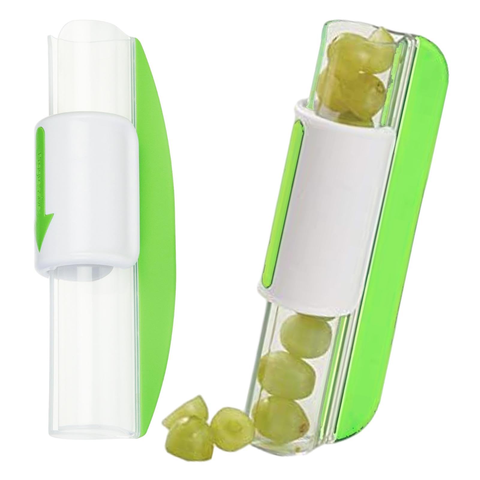Best Grape Cutter for Kids & Toddlers - Safe Tomato Slicer, Small Fruit Cutter for Grapes, Strawberries & Vegetables - Perfect for Fruit Salad, School Lunches & Healthy Snacks (Green)