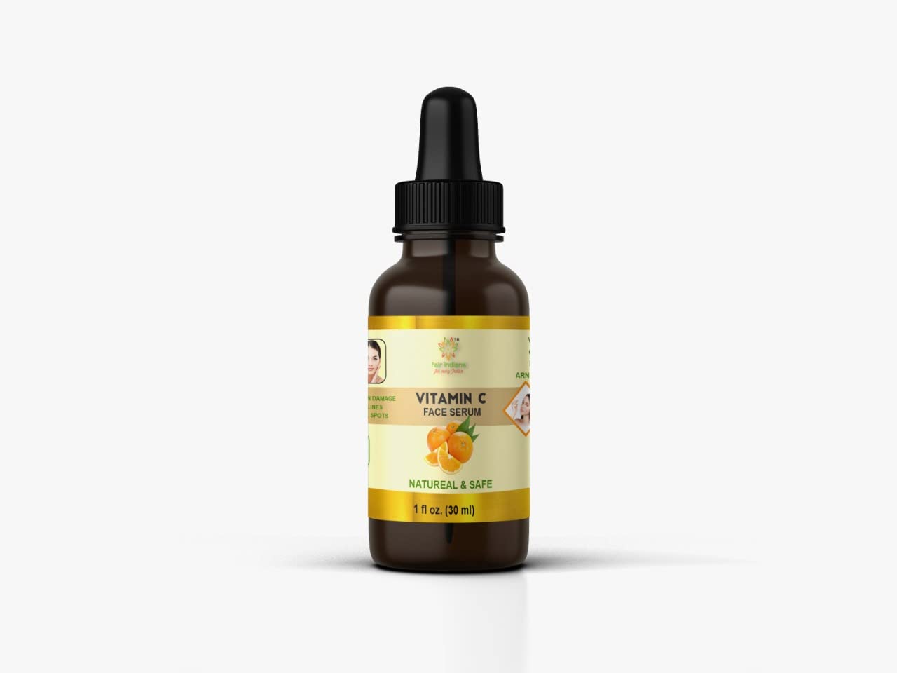 Fair Indian Vitamin C Face Serum - Natural & Safe for Brightening & Glowing Skin (60ml) | Best for Daily Skincare Routine & Anti-Aging