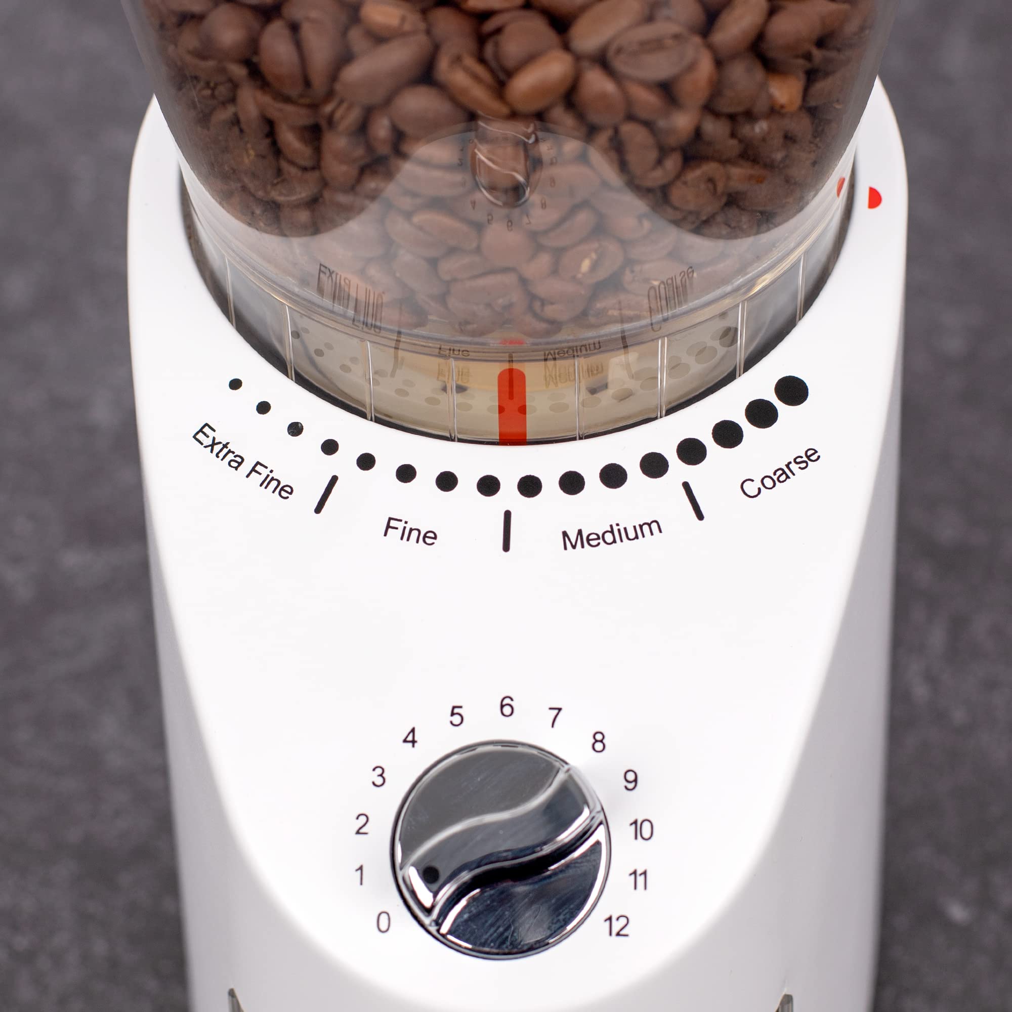 Capresso Infinity Plus Conical Burr Coffee Grinder - Premium Stainless Steel Burrs, Adjustable Grind Settings, White - Perfect for Espresso, French Press & Pour Over Coffee Brewing