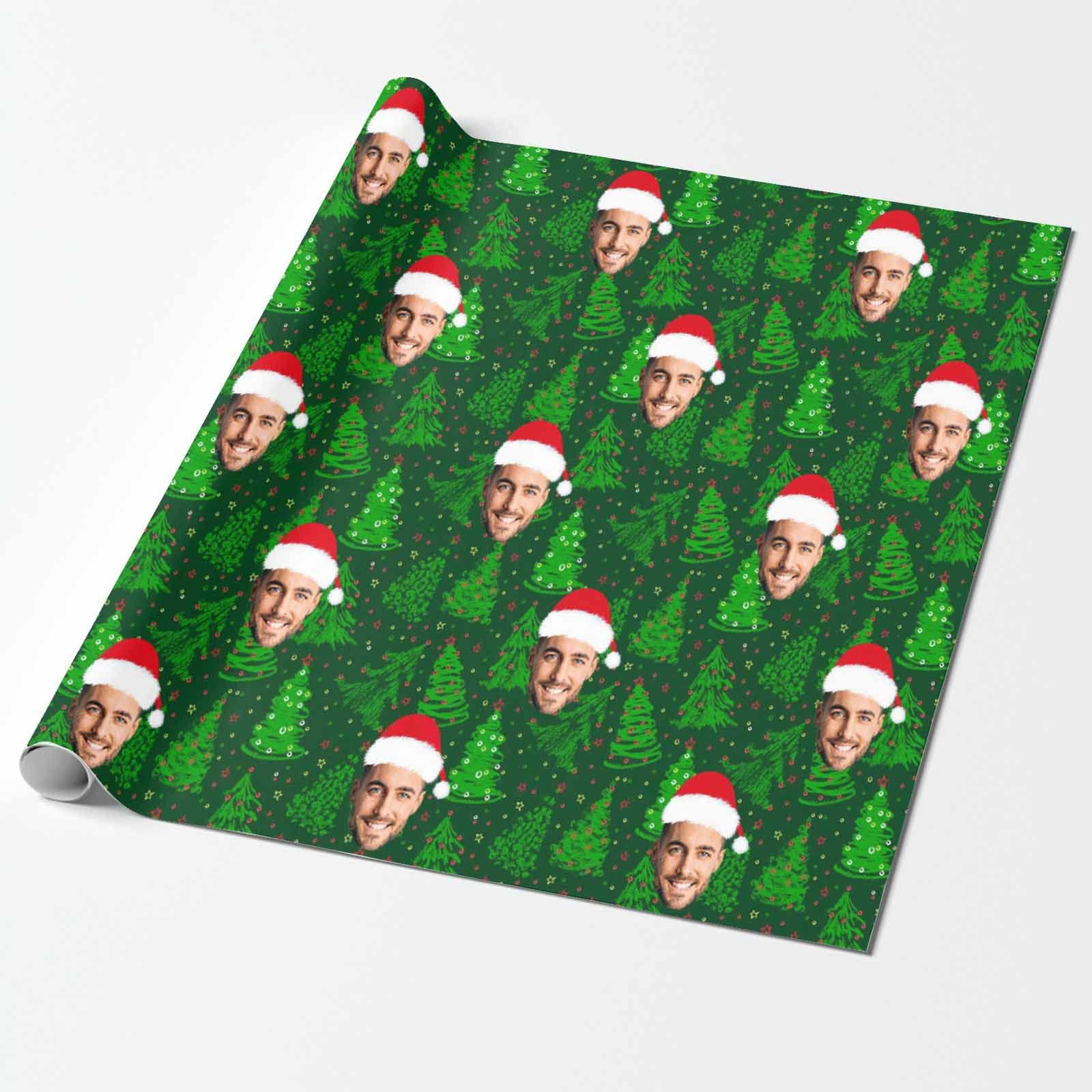 Custom Photo Wrapping Paper with Christmas Tree Design - Personalized Gift Wrap Roll for Birthdays, Weddings & Holidays (3 Rolls) - Perfect for Christmas Presents, Family Gifts & Special Occasions