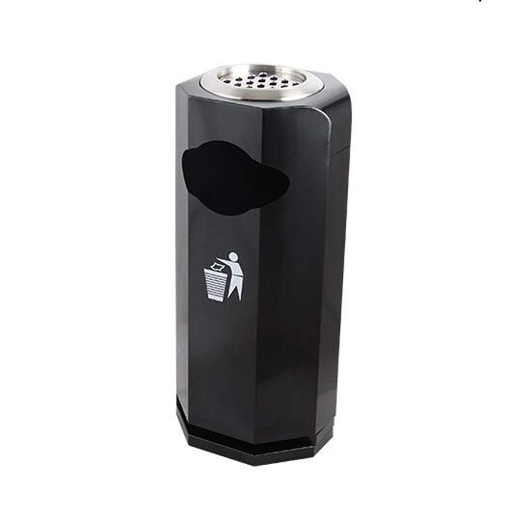 MJSM Stainless Steel Trash Can with Ashtray - Durable Garbage Bin for Hotel Lobby, Office, Garden, Bathroom & Outdoor Use - Fashion Recycling Waste Bin for Home & Commercial Spaces