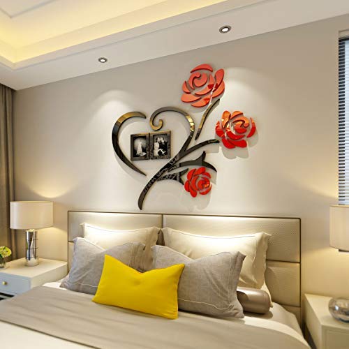 CrazyDeal 3D Wall Decal Stickers with Two 4x6 Photo Frames - Family Picture Collage Decor for Living Room, Bedroom & Home - Perfect for Wall Art, Photo Displays and Home Decoration