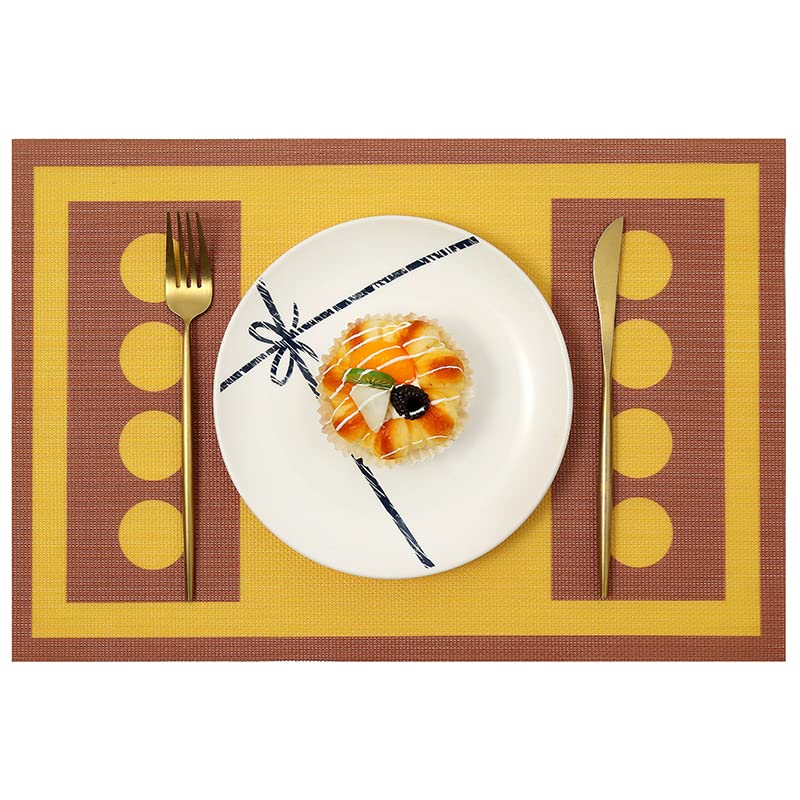 Premium Non-Slip Placemats Set of 6 - Waterproof & Heat Resistant Table Mats for Dining, Kitchen, Office - Washable & Stylish Home Decor (12x18 Inches) - Perfect for Everyday Meals, Dinner Parties & Holiday Gatherings