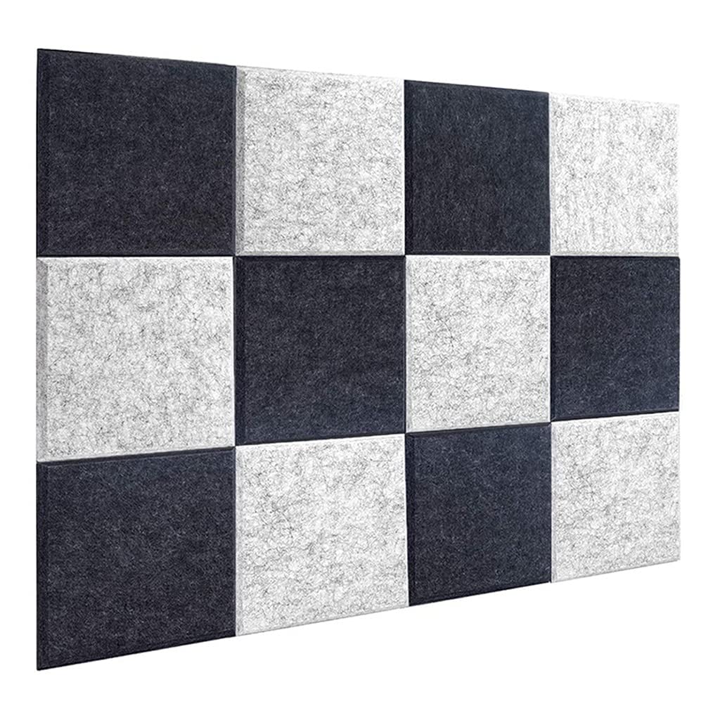 12 Pack DFHH Acoustic Foam Panels - Soundproof Wall Art Panels with Beveled Edge for Home & Office Noise Reduction - Perfect for Studios, Theaters, and Conference Rooms