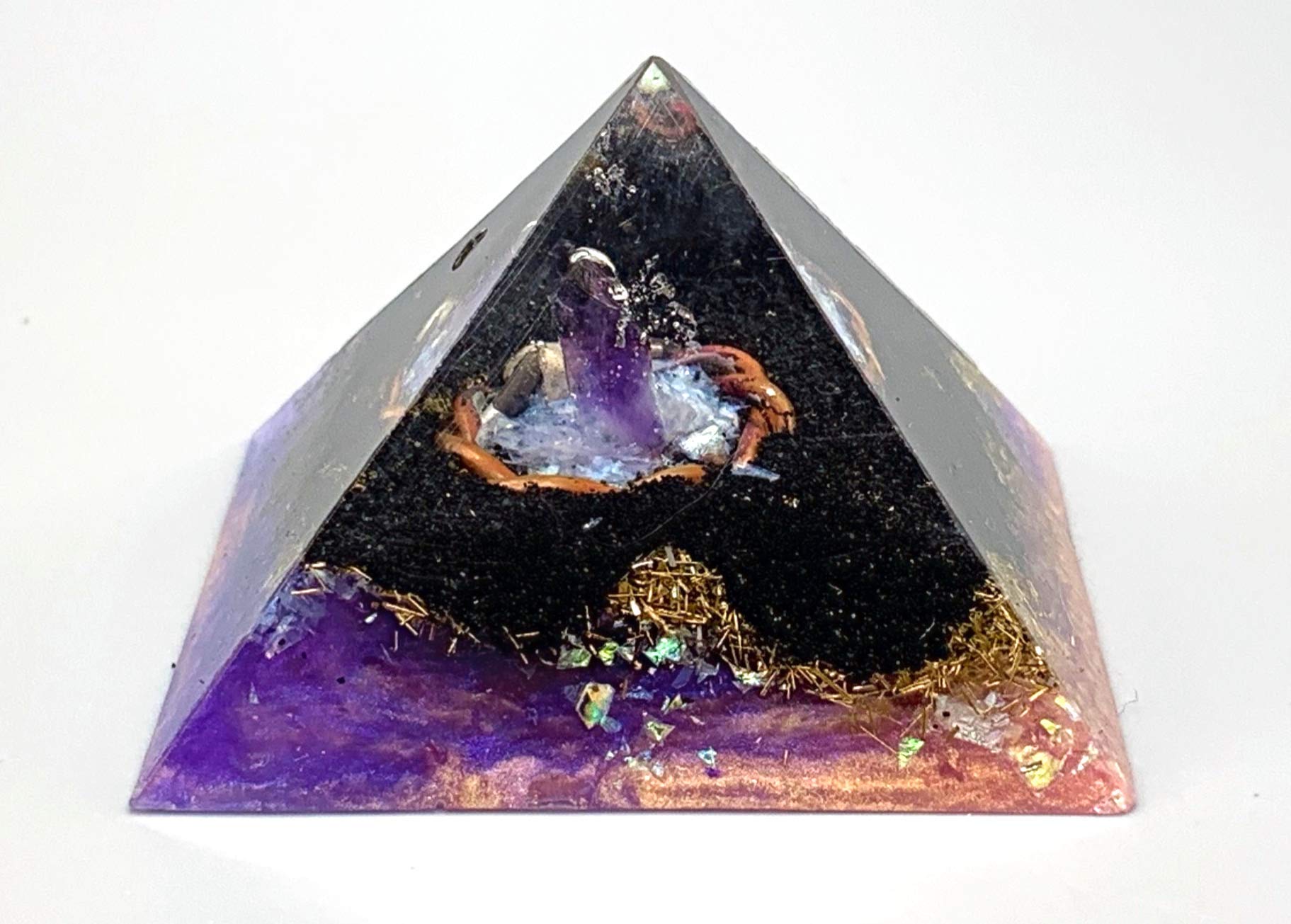 Small Orgone Pyramid Generator for Healing & Abundance - Golden Ratio Energy Enhancer for Meditation, Reiki & Positive Energy Work