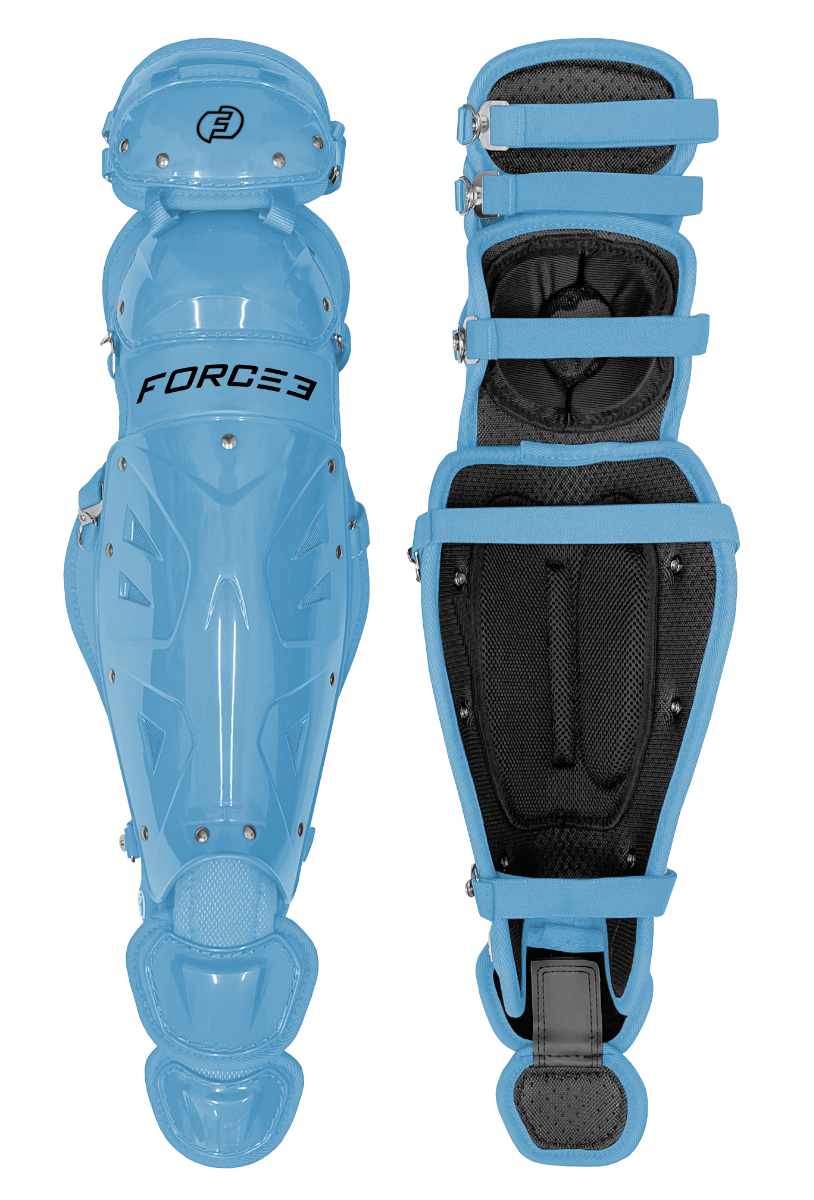 FORCE3 Defender Catcher Leg Guards - Best Baseball Catcher Shin Guards for Youth & Adults - Perfect for Training, Games & Competitive Play