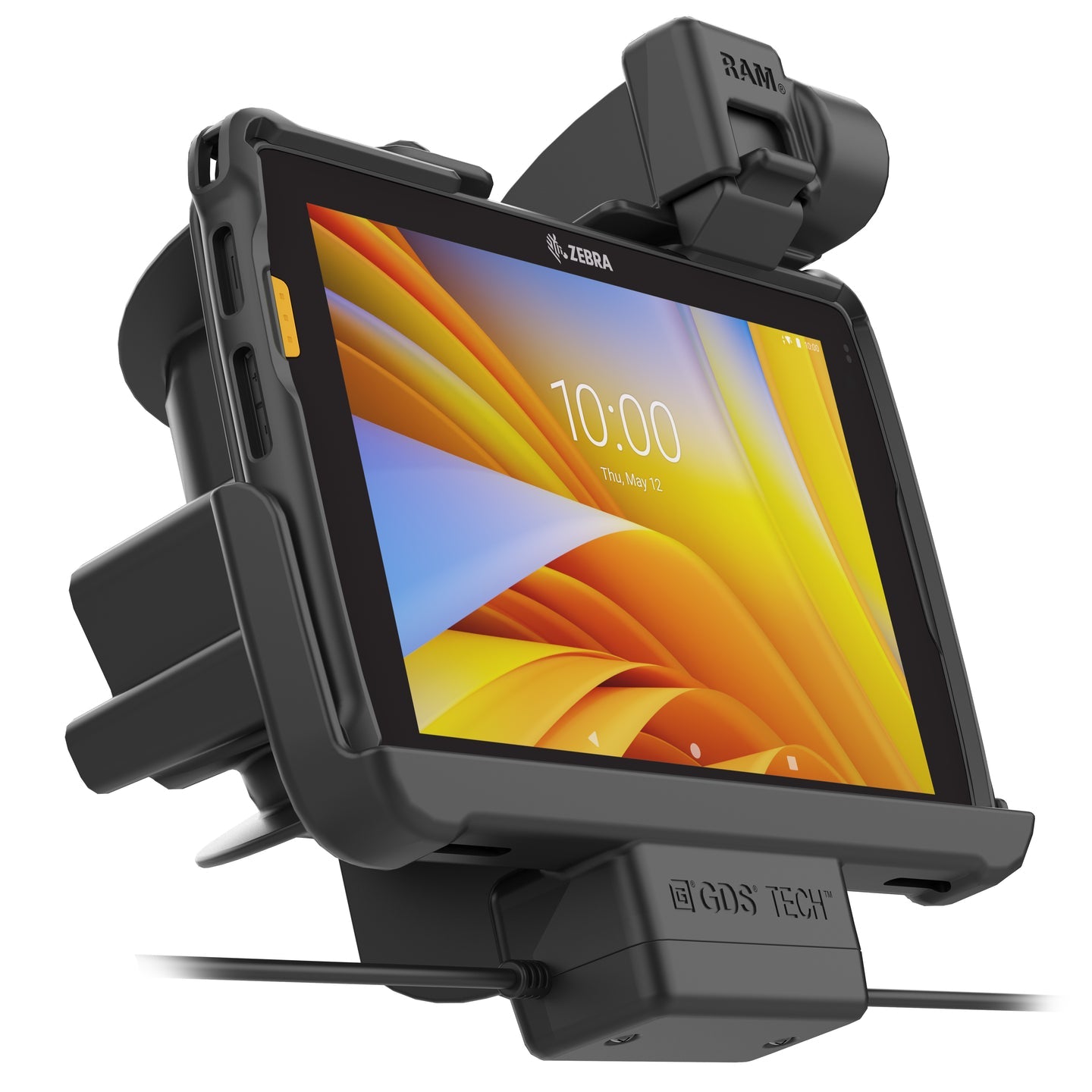 RAM® Tough Dock™ Power + Dual USB Locking Dock for Zebra ET4x 8 Tablet (RAM HOL ZE20PD2KLU) - Secure Charging Station for Retail, Warehouse & Industrial Use