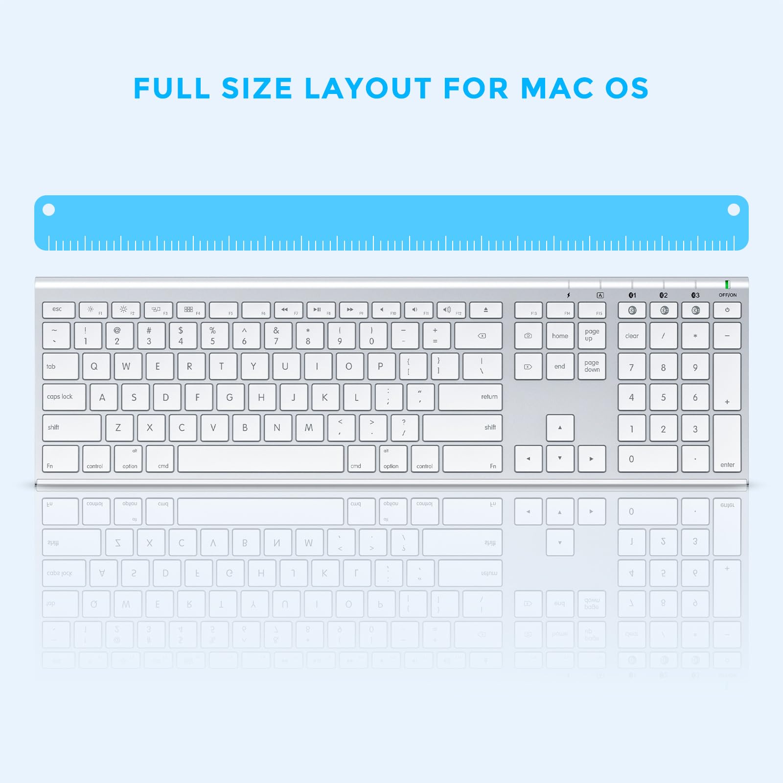 Wireless Bluetooth Keyboard and Mouse Combo for Mac - Ultra Slim, Rechargeable, Multi-Device Full Size Keyboard Mouse Set for MacBook Pro, MacBook Air, iMac, iPad - Perfect for Home Office, Work, and Remote Learning