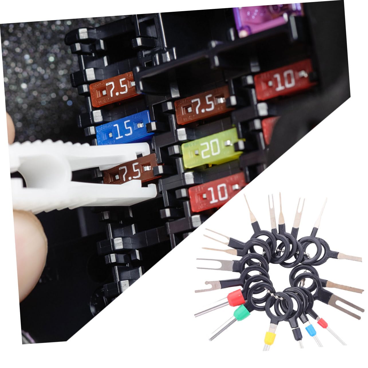 Garneck 1 Terminal Wire Connector Kit - Crimp Connector, Terminal Pin Puller & Remover Tool Set for Automotive Electrical Repairs (Plastic Bare Rod) - Perfect for Car Wiring, DIY Projects & Electronics Maintenance