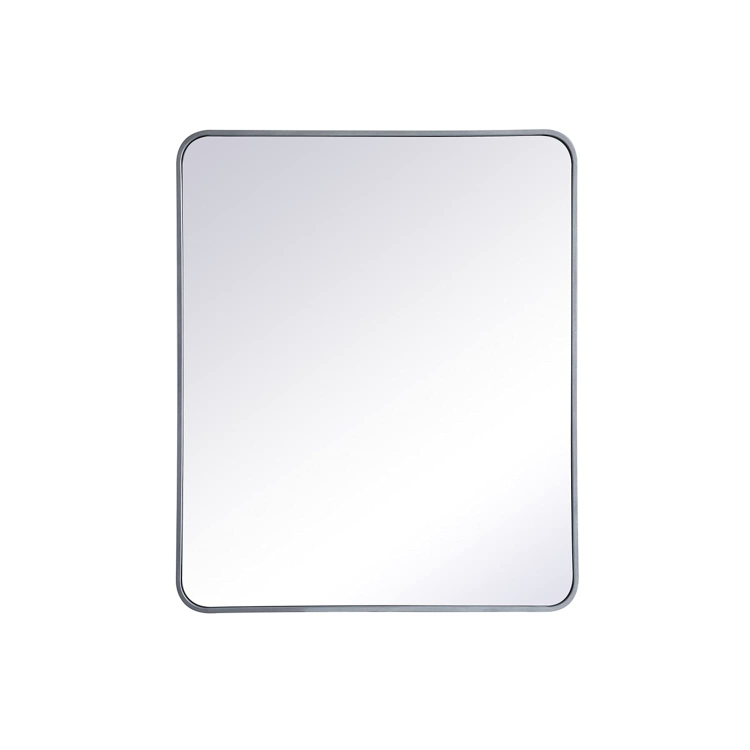Silver 30x36 Rectangular Metal Mirror - Elegant Decor for Living Room & Bedroom