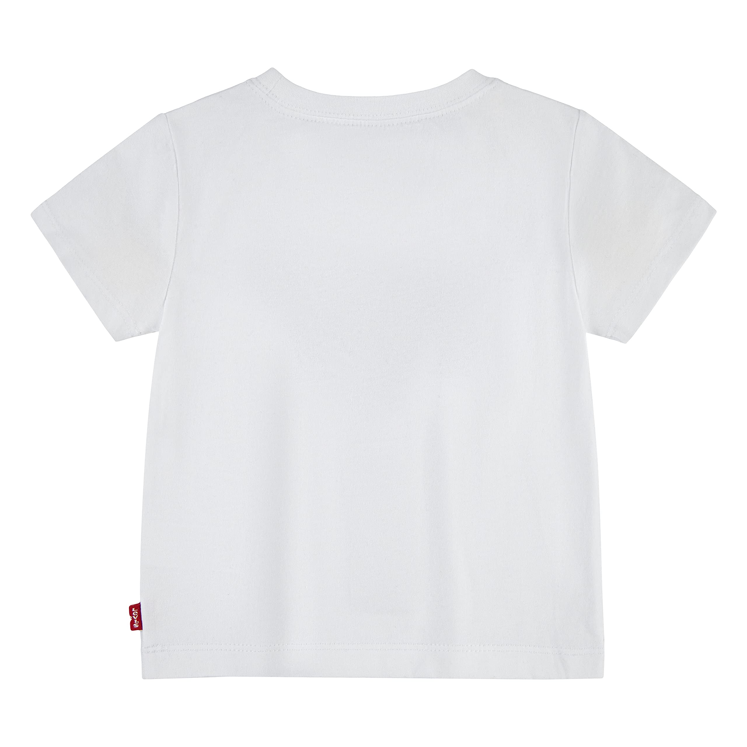 Levi's Baby Boys' Graphic T-Shirt - Soft Cotton Short Sleeve Tee for Toddlers 24 Months (White & Pink) - Perfect for Playdates, Daycare & Casual Outings