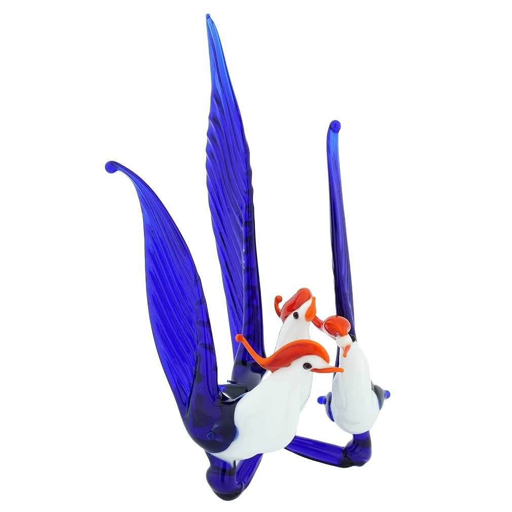 Venetian Murano Glass Pheasant Birds Trio - Handmade Italian Art Glass Decor for Home & Office - Perfect for Gifts, Wedding Decor, and Luxury Interior Design