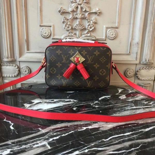 LV Saintonge Monogram Coquelicot Crossbody Bag - Luxury Designer Handbag for Women - Perfect for Everyday Use, Travel & Special Occasions