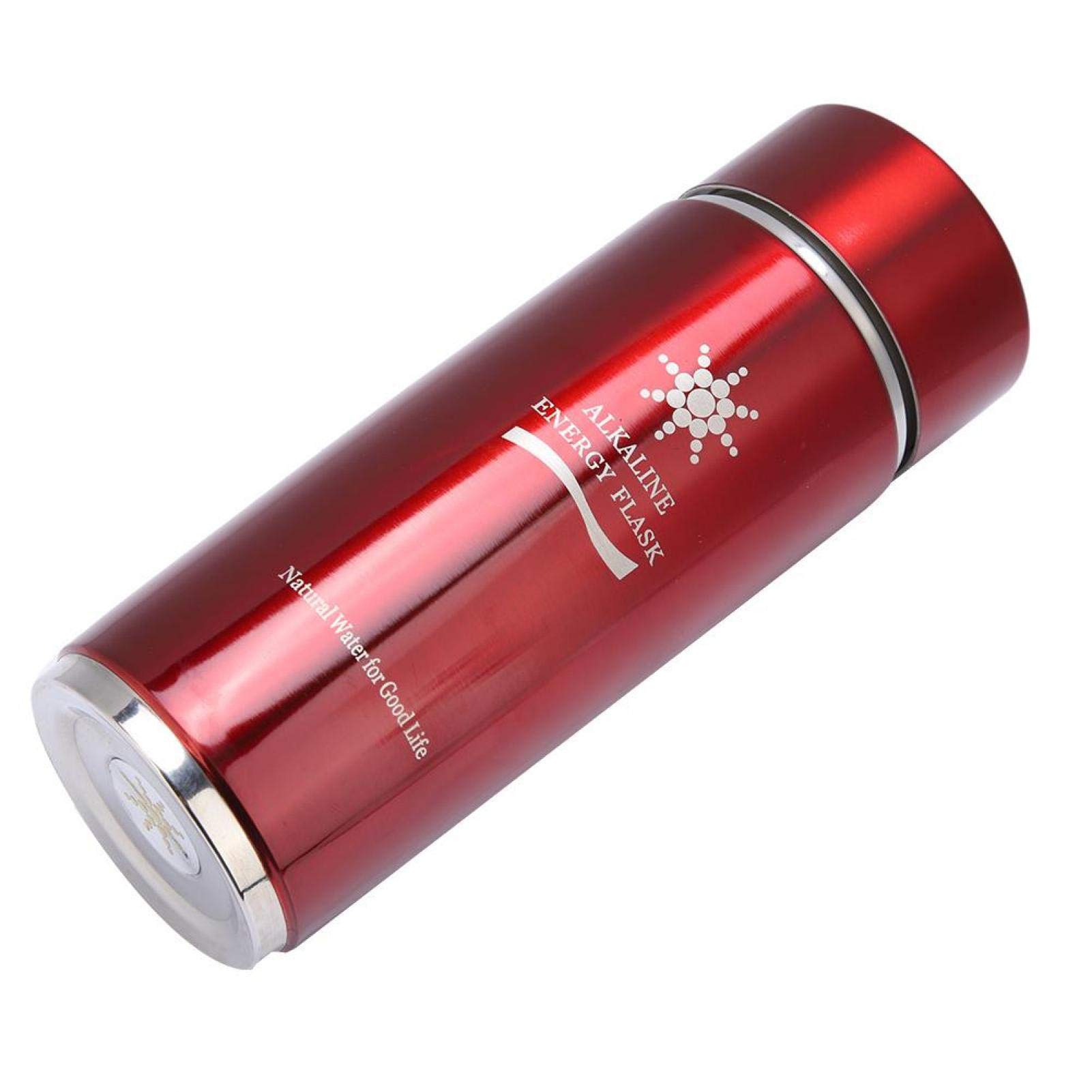 Premium Stainless Steel Alkaline Water Bottle with Nano Bio Energy Ionizer - Portable Travel Flask for Tea & Healthy Hydration (Red) - Perfect for Gym, Hiking & Office Use