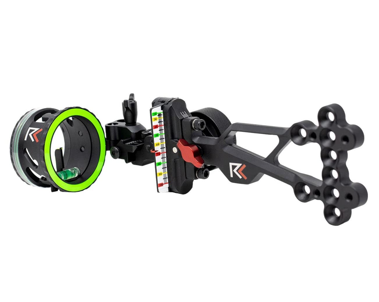 REDLINE Single Pin Slider Bow Sight - .019 Fiber Optic Pin with 2nd & 3rd Axis Adjustments - Enclosed Fiber Optic Ring - Left Handed Archery Sight for Hunting & Target Practice - Black (Left Hand)