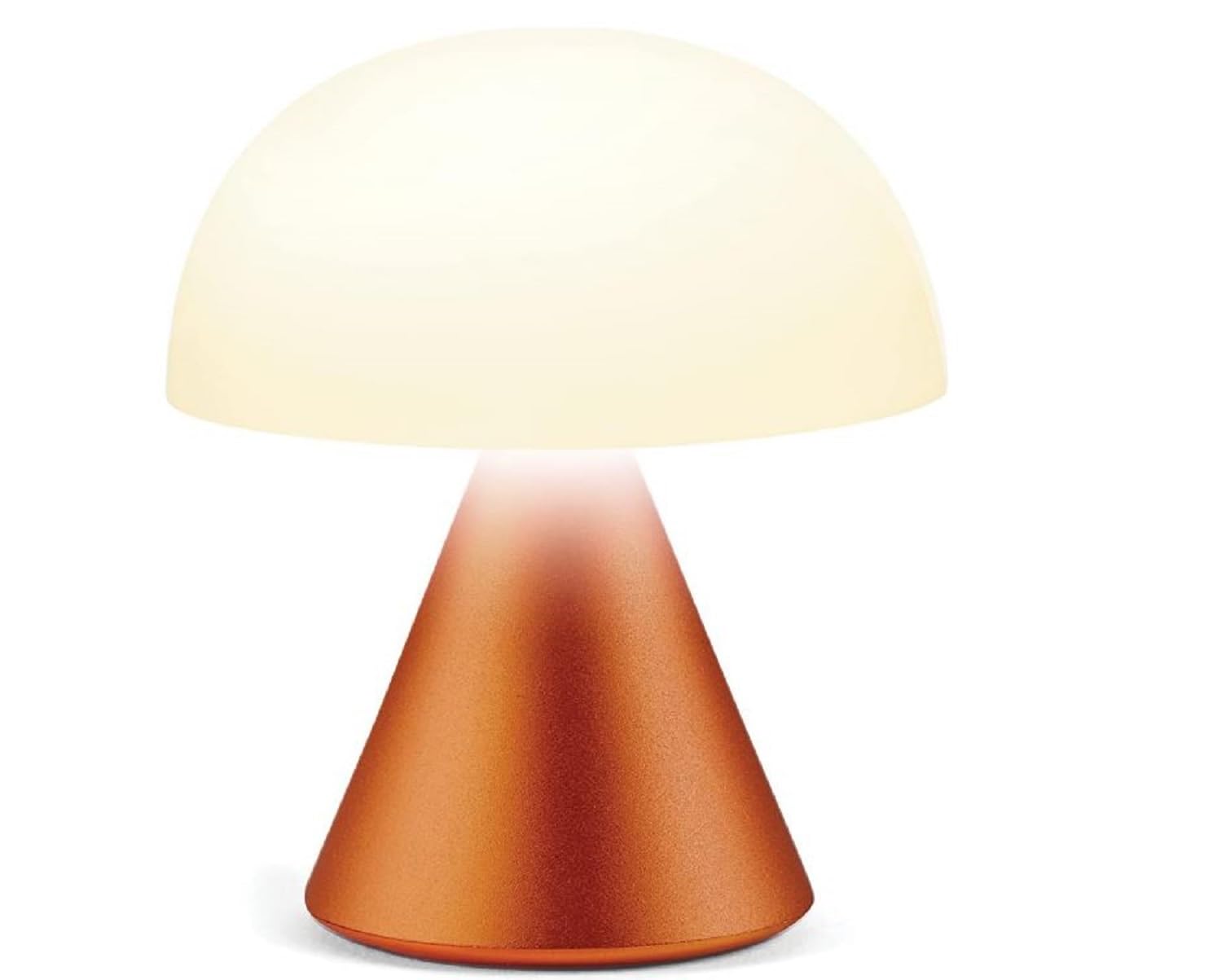Lexon Mina Small LED Bedside Lamp - Portable Rechargeable Table Light for Bedrooms, Kids Room & Nursery - 12H Battery Life, Memory Dimmer, Aluminum Design in Orange - Perfect for Night Reading & Cozy Ambiance