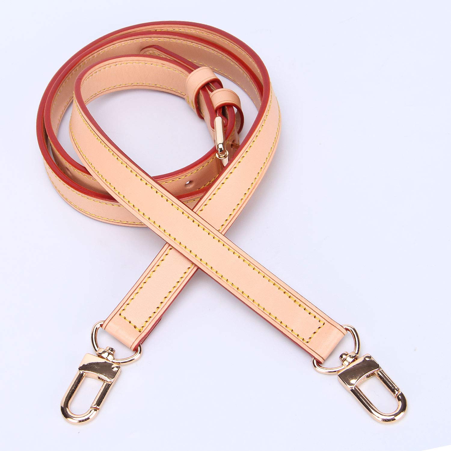 Genuine Vachetta Leather Adjustable Crossbody Replacement Strap for Purses & Shoulder Bags (49x0.71 Inches) - Perfect for Everyday Use, Travel & Fashion Accessories