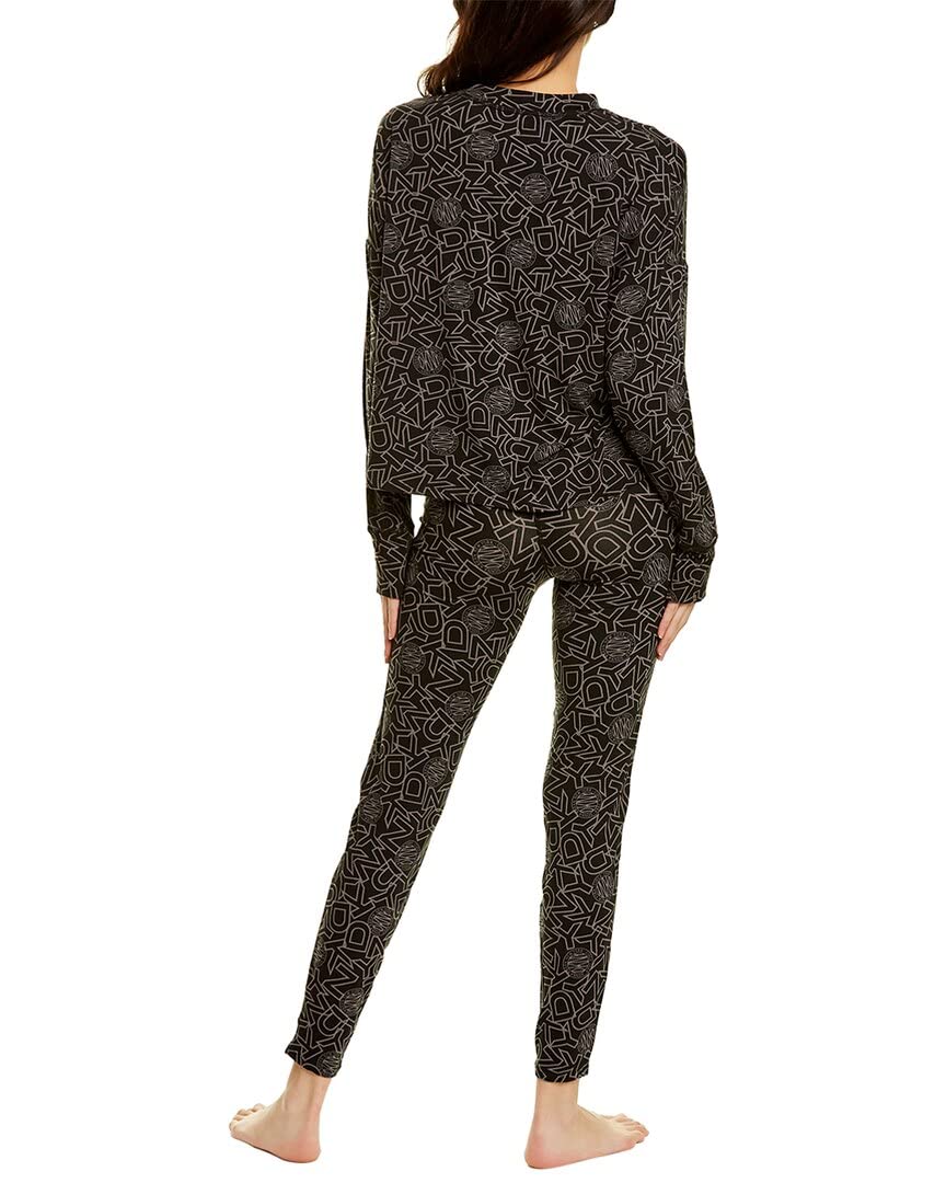 DKNY Women's Long Sleeve Top & Leggings Sleep Set - Cozy Loungewear for Nighttime Comfort & Relaxation at Home