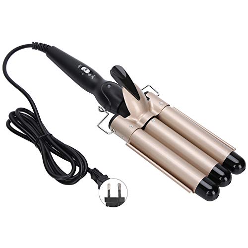 Gold Curling Iron Wand - Professional Hair Crimper for Styling, Parties & Dates | Easy & Comfortable to Use | Perfect for Home, Salon & Special Occasions