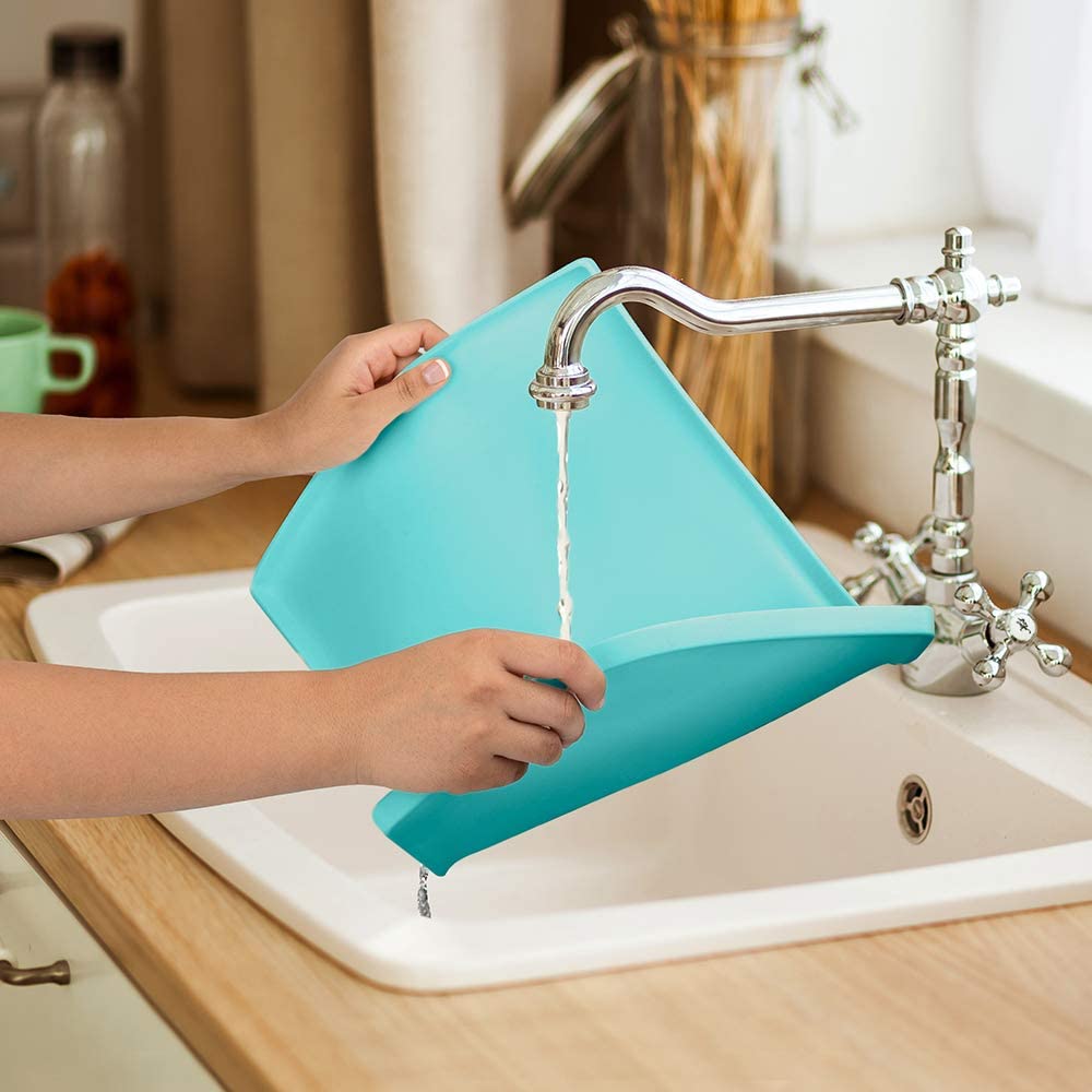 Premium Cat Food Mat - Waterproof & Non-Slip Silicone Pet Feeding Mat for Small & Large Cats | Perfect for Food Bowls, Water Dishes & Cat Fountains | Easy Clean Kitchen & Floor Protection (Large Size, Aruba Design)